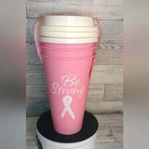 Set of 3 reusable Breast Cancer Cups with Lids